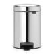 NewIcon Pedal Bin - 3 litre - Brilliant Steel