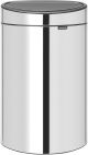 Brabantia Touch Bin New 40 Litre, Brilliant Steel – Soft-Touch Opening, Removable Plastic Inner Bucket, Space-Saving XL Trash Bin with Protective Rim – Easy-Clean Kitchen Bin with Free Bin Bags