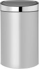 Brabantia Touch Bin With Plastic Inner Bucket, 40 L - Metallic Grey With Brilliant Steel Lid