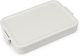 Brabantia - Make & Take Lunch Box - Flat - Room for up to 2 Sandwiches - Lid with Clips - Suitable for Freezer - Dishwasher & Microwave Safe - Light Grey - 25.5 x 16.6 x 3.7 cm