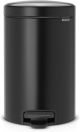 Brabantia 113741 Pedal Bin Newicon with plastic inner Bucket, Matt Black - 12 L