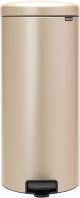 Brabantia NewIcon Pedal Bin 30 L (Metallic Gold) Soft-Closure Kitchen Rubbish Bin with Removable Inner Bucket + Free Bin Bags