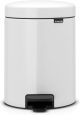 Brabantia Pedal Bin Newicon With Plastic Inner Bucket, 5 Litre - White