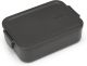 Brabantia - Make & Take Lunch Box - Medium volume (1.1L) - BPA-free - Lid with Clips - Suitable for Freezer - Dishwasher & Microwave Safe - Dark Grey - 20 x 13.5 x 5.5 cm