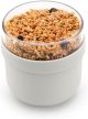 Brabantia - Make & Take Breakfast Bowl 0.5L - with Screw-On Ingredients Container (180 ml) - Leakproof - Large Opening - Suitable for Freezer - Dishwasher & Microwave Safe - Light Grey