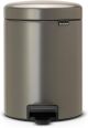 Brabantia 112683 Pedal Bin Newicon with plastic inner Bucket, Platinum - 5 L