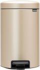 Brabantia NewIcon Pedal Bin 12L (Champagne) Soft-Closure Rubbish Waste Bin, Removable Inner Bucket + Bin Bags