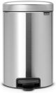 Brabantia Pedal Bin Newicon With Plastic Inner Bucket, 12 Litre - Matt Steel Fingerprint Proof