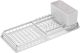 Brabantia Compact Dish Drying Draining Rack (Light Gray) Plastic Easy-Clean Drip Tray & Removable Cutlery Basket