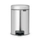 NewIcon Pedal Bin - 5 litre - Matt Steel Fingerprint Proof