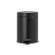 NewIcon Pedal Bin, 5 litre, Soft Closing, Plastic Inner Bucket - Matt Black