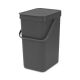 Sort & Go Waste Bin - 12 litre - Grey