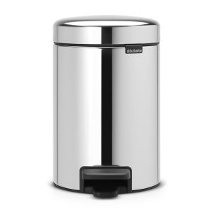 NewIcon Pedal Bin - 3 litre - Brilliant Steel