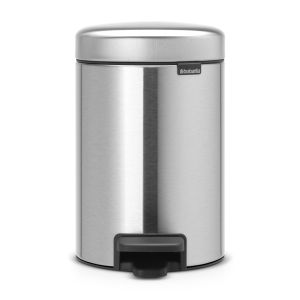 NewIcon Pedal Bin - 3 litre - Matt Steel Fingerprint Proof