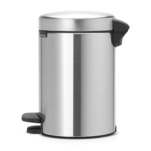 NewIcon Pedal Bin - 3 litre - Matt Steel Fingerprint Proof
